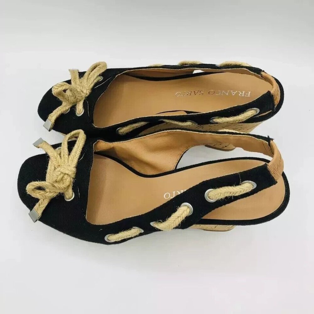 Franco Sarto Shoes Womens Size 7 M CliFF Wedge Cork Platform Sling back Sandals - Picture 6 of 11